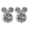 Certified 3.14 Ctw Diamond VS/I1 Stud Earrings 14K White Gold Made In USA