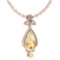 Certified 3.62 Ctw Citrine And Diamond VS/SI1 Necklace 14K Rose Gold Made In USA