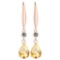 Certified 5.70 Ctw Citrine And Diamond VS/SI1 Dangling Earrings 14K Rose Gold Made In USA