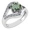 Certified 1.07 Ctw Green Amethyst And Diamond VS/SI1 Halo Ring 14k White Gold Made In USA