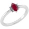 Certified 0.68 Ctw Ruby And Diamond VS/SI1 Ring 14K White Gold Made In USA