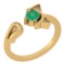 Certified 0.46 Ctw Emerald And Diamond VS/SI1 Halo Ring 14k Yellow Gold Made In USA