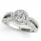 CERTIFIED PLATINUM .85 CTW G-H/VS-SI1 DIAMOND HALO ENGAGEMENT RING