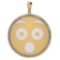 Certified 0.95 Ctw Diamond Smiley 18K Yellow Gold Pendant