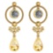 Certified 5.18 Ctw Citrine And Diamond SI2/I1 Dangling Earrings 14K Yellow Gold Made In USA