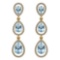 Certified 7.31 Ctw Blue Topaz And Diamond VS/SI1 Dangling Earrings 14K Yellow Gold Made In USA