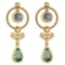Certified 5.18 Ctw Green Amethyst And Diamond SI2/I1 Dangling Earrings 14K Yellow Gold Made In USA