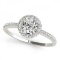 CERTIFIED PLATINUM 1.10 CTW G-H/VS-SI1 DIAMOND HALO ENGAGEMENT RING