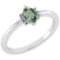 Certified 0.68 Ctw Green Amethyst And Diamond VS/SI1 Ring 14K White Gold Made In USA