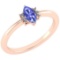 Certified 0.68 Ctw Tanzanite And Diamond VS/SI1 Ring 14k Rose Gold Made In USA