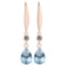 Certified 5.70 Ctw Blue Topaz And Diamond VS/SI1 Dangling Earrings 14K Rose Gold Made In USA