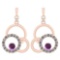 Certified 0.75 Ctw Amethyst And Diamond VS/SI1 Earrings 14K Rose Gold Made In USA