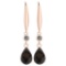 Certified 5.70 Ctw Smoky Quartz And Diamond VS/SI1 Dangling Earrings 14K Rose Gold Made In USA