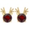 Certified 12.00 Ctw Garnet Stud Earrings 14K Gold Yellow Gold Made In USA