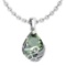Certified 7.40 Ctw Green Amethyst And Diamond VS/SI1 Necklace 14K White Gold Made In USA