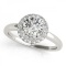 CERTIFIED PLATINUM 1.45 CTW G-H/VS-SI1 DIAMOND HALO ENGAGEMENT RING