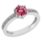 Certified 1.09 Ctw Pink Tourmaline And Diamond VS/SI1 Halo Ring 14k White Gold Made In USA