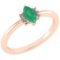 Certified 0.68 Ctw Emerald And Diamond VS/SI1 Ring 14k Rose Gold Made In USA