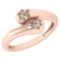 Certified 0.03 Ctw Diamond VS/SI1 Puppy Paw Ring 18k Rose Gold Made In USA