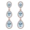 Certified 7.31 Ctw Blue Topaz And Diamond VS/SI1 Dangling Earrings 14K Rose Gold Made In USA