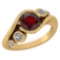 Certified 1.51 Ctw Garnet And Diamond VS/SI1 Ring 14k Yellow Gold Made In USA