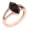 Certified 2.20 Ctw Smoky Quartz And Diamond VS/SI1 Ring 14K Rose Gold Made In USA