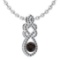Certified 1.26 Ctw Smoky Quartz And Diamond VS/SI1 Necklace 14K White Gold Made In USA