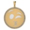 Certified 0.90 Ctw Diamond Smiley 18K Yellow Gold Pendant