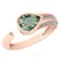 Certified 1.54 Ctw Green Amethyst And Diamond VS/SI1 Ring 14K Rose Gold Made In USA