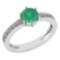 Certified 1.09 Ctw Emerald And Diamond VS/SI1 Halo Ring 14k White Gold Made In USA