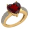 Certified 5.31 Ctw Garnet And Diamond VS/SI1 Ring 14K Yellow Gold Made In USA