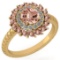 Certified 2.40 Ctw Morganite And Diamond VS/SI1 Halo Ring 14K Yellow Gold Made In USA
