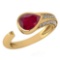 Certified 1.54 Ctw Ruby And Diamond VS/SI1 Halo Ring 14k Yellow Gold Made In USA