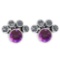 Certified 15.50 Ctw Amethyst And Diamond SI2/I1 Earrings 14K White Gold Made In USA