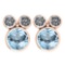 Certified 3.14 Ctw Blue Topaz And Diamond VS/SI1 Earrings 14K Rose Gold Made In USA