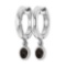 Certified 1.00 Ctw Smoky Quartz Hoop Earrings 14K White Gold Made In USA