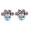 Certified 15.50 Ctw Blue Topaz And Diamond SI2/I1 Earrings 14K Rose Gold Made In USA