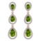 Certified 7.31 Ctw Peridot And Diamond VS/SI1 Dangling Earrings 14K Rose Gold Made In USA