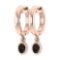 Certified 1.00 Ctw Smoky Quartz Hoop Earring 10K Rose Gold Made In USA