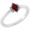 Certified 0.68 Ctw Garnet And Diamond VS/SI1 Ring 14K White Gold Made In USA