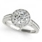 CERTIFIED PLATINUM .87 CTW G-H/VS-SI1 DIAMOND HALO ENGAGEMENT RING