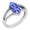 Certified 2.20 Ctw Tanzanite And Diamond VS/SI1 Ring 14K White Gold Made In USA