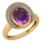 Certified 2.82 Ctw Amethyst And Diamond VS/SI1 Halo Ring 14k Yellow Gold Made In USA