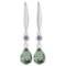 Certified 5.70 Ctw Green Amethyst And Diamond VS/SI1 Dangling Earrings 14K White Gold Made In USA