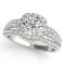 CERTIFIED PLATINUM 1.37 CTW G-H/VS-SI1 DIAMOND HALO ENGAGEMENT RING