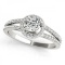 CERTIFIED PLATINUM .95 CTW G-H/VS-SI1 DIAMOND HALO ENGAGEMENT RING