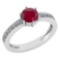 Certified 1.09 Ctw Ruby And Diamond VS/SI1 Halo Ring 14k White Gold Made In USA