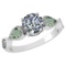 Certified 1.81 Ctw Green Amethyst And Diamond VS/I1 Ring 14K White Gold Made In USA
