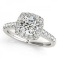 CERTIFIED PLATINUM 1.17 CTW G-H/VS-SI1 DIAMOND HALO ENGAGEMENT RING