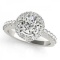 CERTIFIED PLATINUM 1.03 CTW G-H/VS-SI1 DIAMOND HALO ENGAGEMENT RING